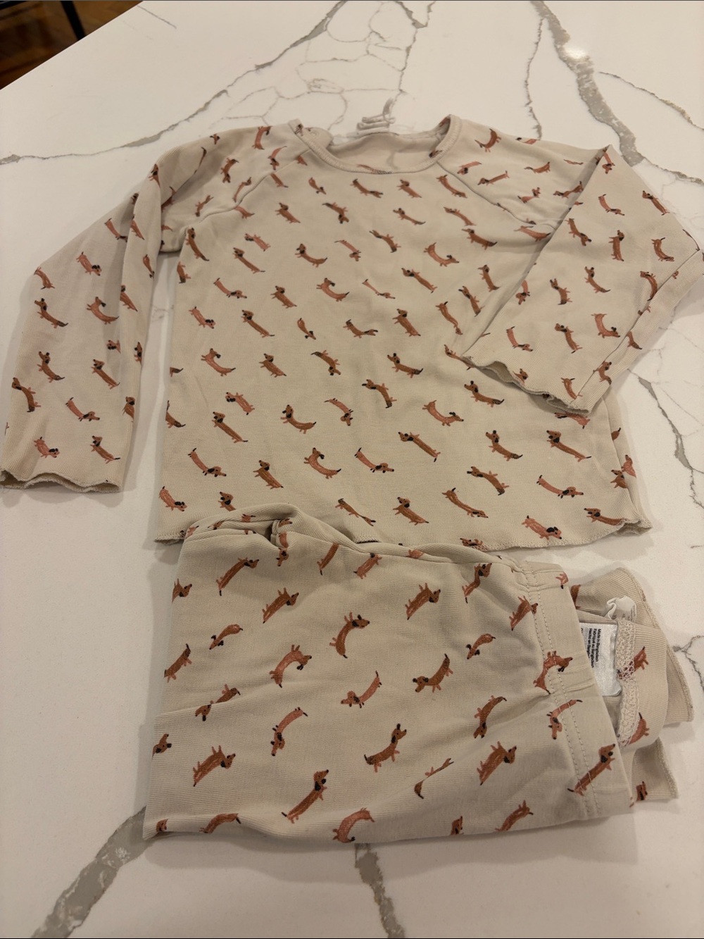 Organic cotton neutral weenier dachshund  set